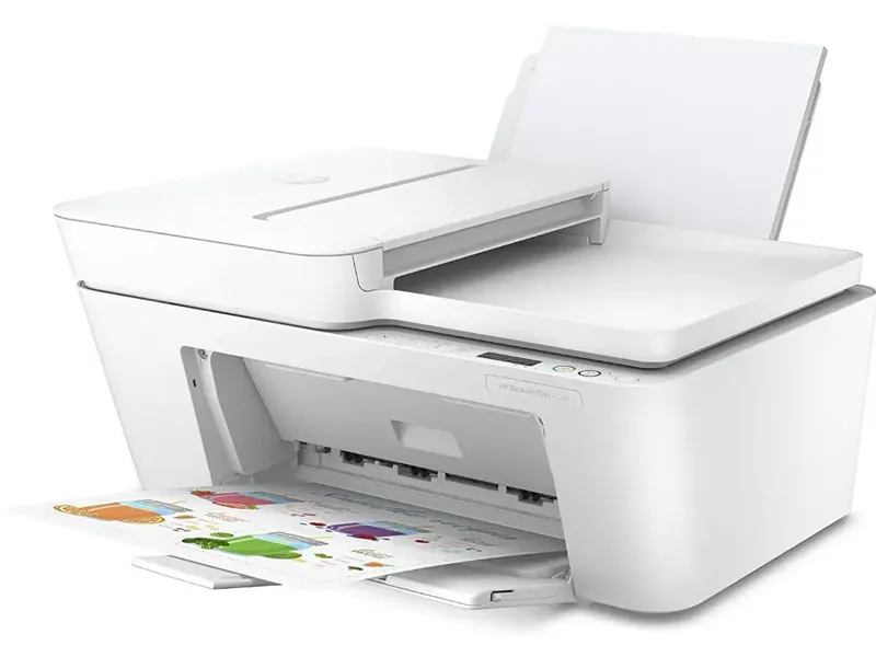 HP DeskJet Plus 4120 All In One Printer, Print Speed Wireless, Print, Copy, Scan, Send Mobile Fax Functions, White.