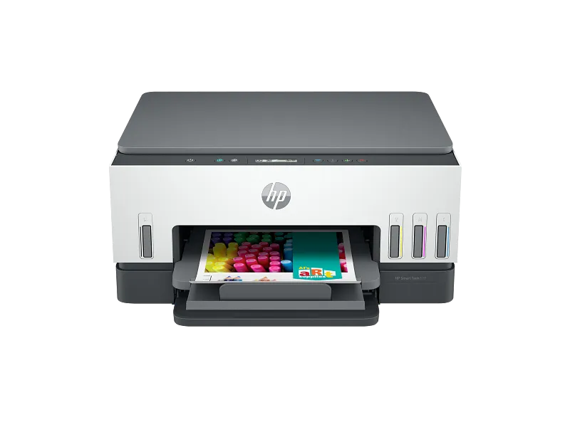HP Smart Tank 670 All-in-One Printer, Print- Scan, Copy, Wireless, Scan to PDF, Fast Two-Sided Printing, Up to 18,000 Black or 8,000 Color Pages – White/Grey [6UU48A] 