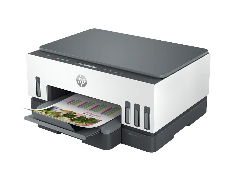 HP Smart Tank 750 All-in-One Printer Wireless, Print, Scan, Copy, Auto Duplex Printing, Auto Document Feeder, Print up to 18000 black or 8000 color pages, White/Grey [6UU47A] 