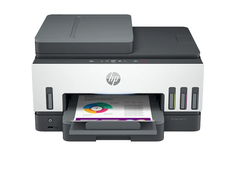 HP Smart Tank 795 All-in-One Printer wireless, Print, Scan, Copy, Fax, Auto Duplex Printing, Document Feeder, Print up to 18000 black or 8000 color pages, White/Blue [28B96A]