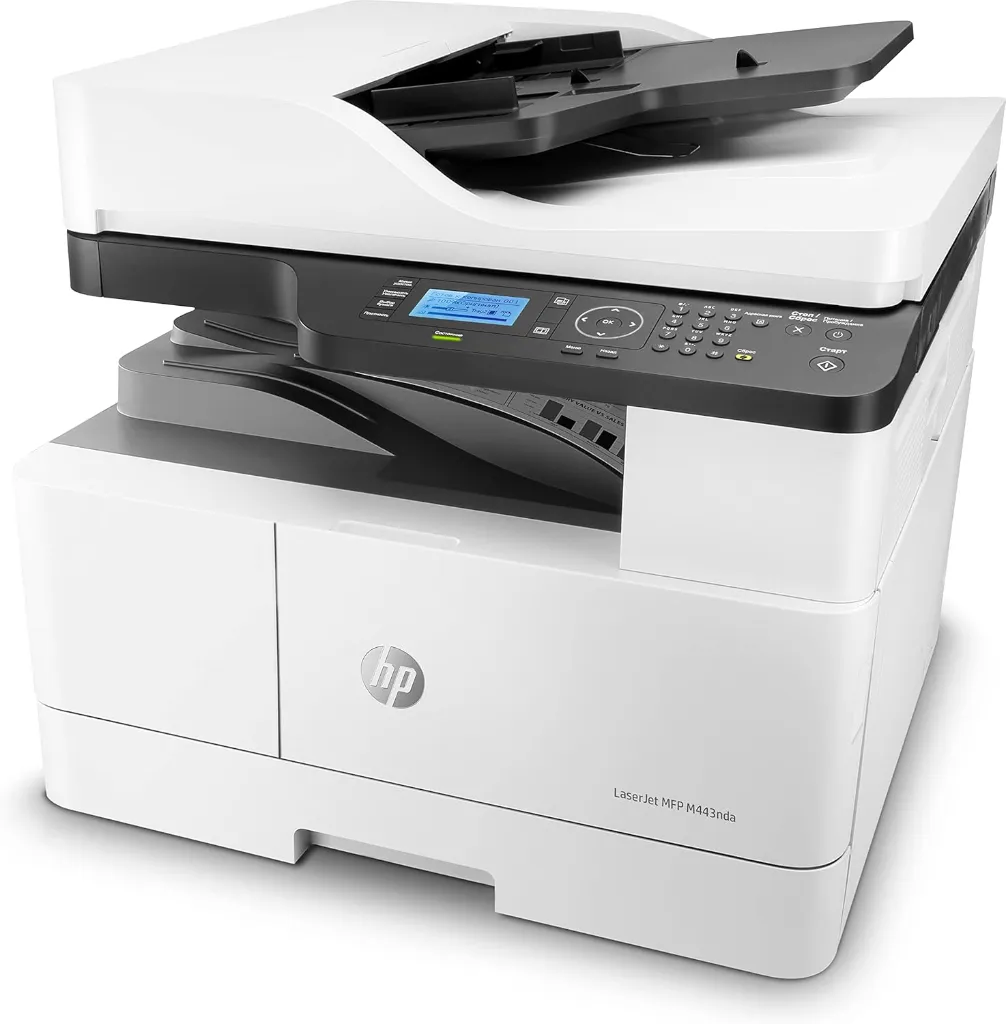 HP LaserJet MFP M443nda Monochrome Laser Printer with Print Copy Scan | 25 PPM | Auto Duplex | Ethernet | Model 8AF72A