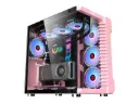 WJCOOLMAN Coolman Robin lll Pink Full Tower Gaming Case with 7 ARGB Fans & Controller, Tempered Glass Front & Side Panel | Robin lll Pink- CASE-202 PINK