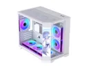 WJCOOLMAN Y60 PRO 7UNI FAN LCD WHITE Mid-Tower Gaming PC Case with 7 Pre-Installed UNI Fans & 8.1-Inch IPS LCD Display-CASE-224 WHT