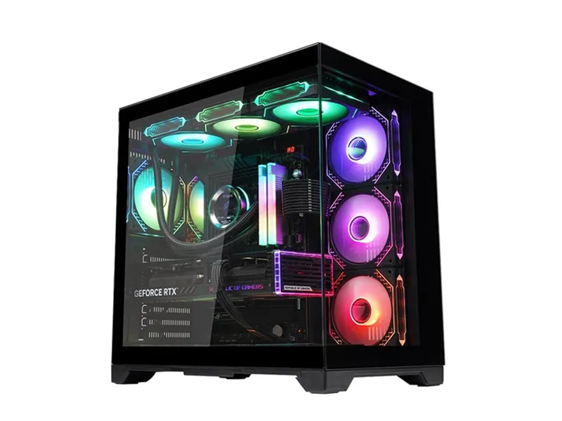 [CASE-234 BK] WJCOOLMAN ROBIN II PRO UNI ATX / M-ATX / ITX Gaming PC Case with 7 Built-in Fans & Water Cooling Support. Black-CASE-234 BK