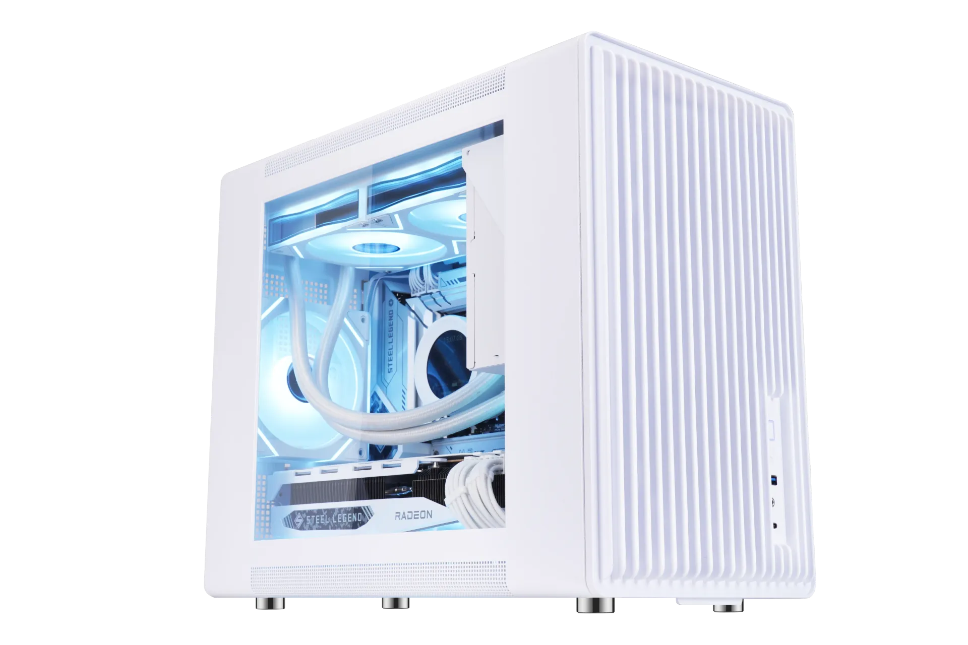 [CASE-233 WHT] WJCOOLMAN A3 Mini (3 UNI Fan) White Gaming PC Case – M-ATX & ITX Compatible, Tempered Glass, Multiple Fan Support-CASE-233 WHT