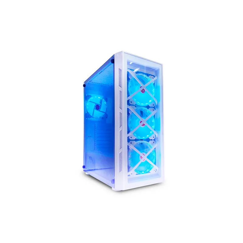 WJCOOLMAN Trio (4 UNI RGB) White Gaming PC Case – ATX/E-ATX Support with RGB Fans-CASE-204 White