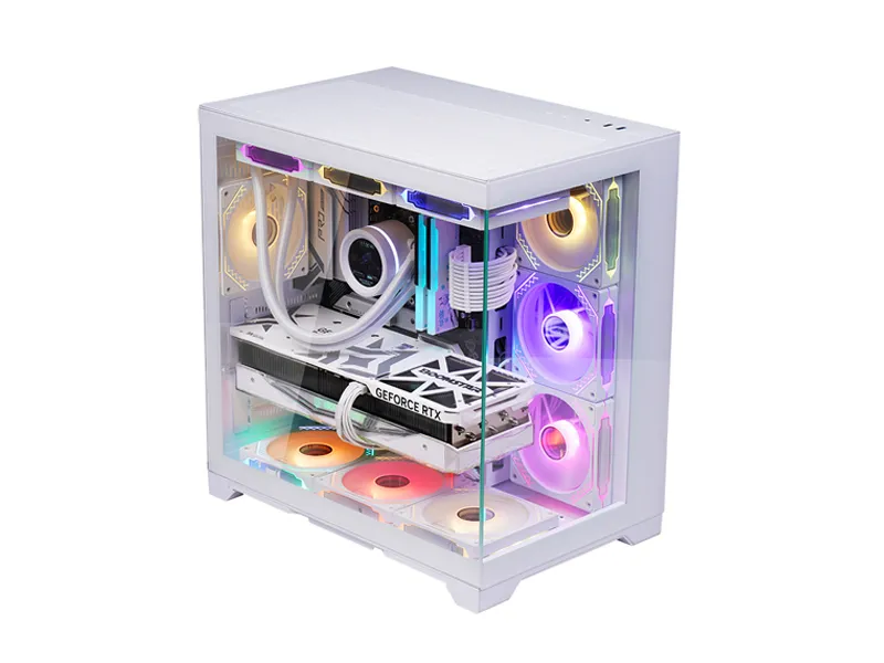 [CASE-221 WHT] ROBIN II PRO UNI Gaming PC Case – White, ATX/M-ATX/ITX Compatible, 7 Fans, Water Cooling Support-CASE-221 WHT