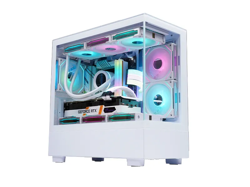 [CASE-209 WHT] WJCOOLMAN Blade Elite 3F White Mid Tower PC Case with 3 Built-in Uni Fans, ITX/M-ATX Support-CASE-209 WHT