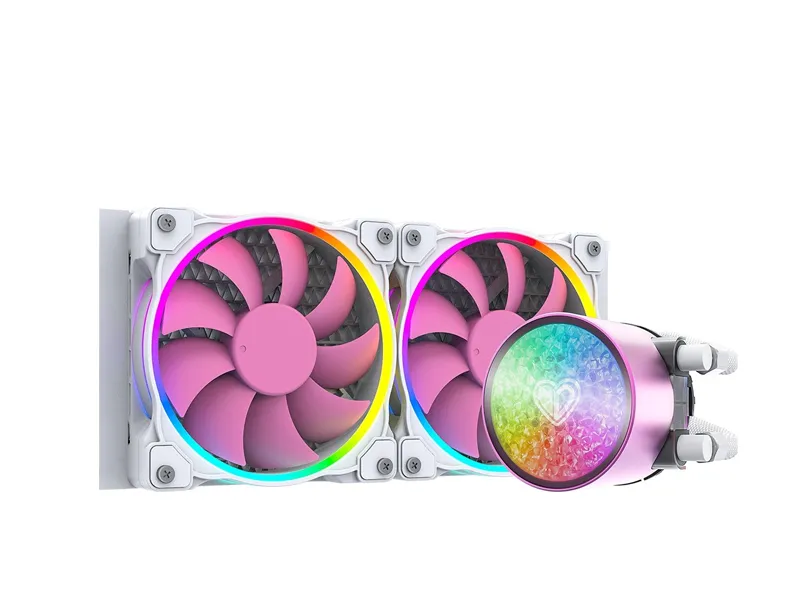 [0061 DIA] ID-Cooling PinkFlow 240X Diamond Liquid CPU Cooler, 240mm Radiator, 2x 120mm ARGB Fans, Intel LGA/AMD AM4-AM5 Compatible-CLR-0061 DIA