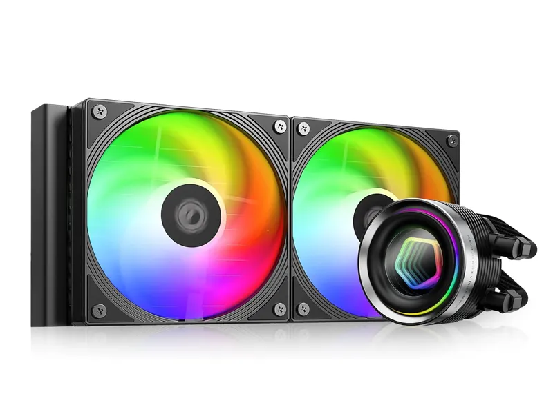 [CLR-0230] ID-COOLING FX240 INF 240mm Liquid CPU Cooler, AIO Cooler with ARGB Infinity Mirror Effect, 2x120mm Daisy-Chained Fans Low-Noise Operating 27.2dB(A) Max., Intel LGA1851/1700/1200/115X & AMD AM5/AM4-CLR-0230