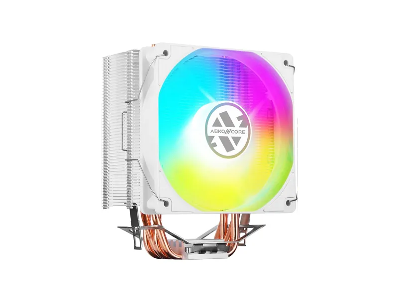 [CLR-0084 WHT] Abkon Core Cool Storm T405W Spectrum CPU Air Cooler (White, 4-Pin PWM, 800–1800 RPM, 36 dB Noise, CT405W)-CLR-0084 WHT