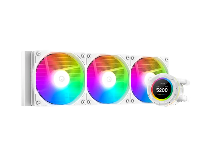 ID-Cooling SL 360 XE ARGB White 360mm Liquid CPU Cooler with 2.1” LCD Display, 350W TDP Support-CLR-0210 WHT