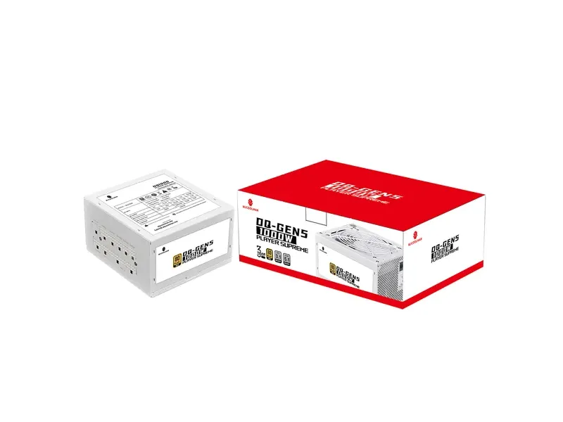 [PS-171 WHT] WJCOOLMAN DQ1000 1000W 80+ Gold ATX 3.0 PCIe Gen 5 Ready Power Supply Unit White-PS-171 white