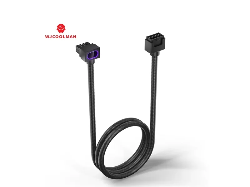 WJCOOLMAN -Hydrus 8-Pin CPU Cable 30CM – RGB, 18AWG Copper, 12V, 25A, 300W-ABLE-063 BK