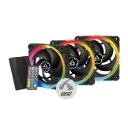 ARCTIC BioniX P120 A-RGB (Bundle 3 pc, incl. A-RGB Controller) - 120 mm Pressure-Optimised Fan with A-RGB, PWM, Cooler, Fluid Dynamic Bearing, 400-2300 RPM - Black-CASEFAN-048
