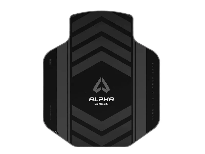 Alpha Gamer Decan Gaming Floor Mat | Chair Play Mat with Rubber Base & Stitched Borders (Black)