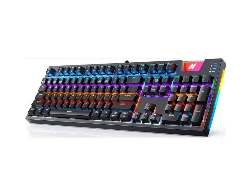[KB-024] ABKONCORE Gaming Mechanical Keyboard K660, RGB Side LED & Backlit USB Wired Keyboard with OUTEMU Blue Switches, 104-Key Anti-Ghosting, IP42 Splash-Proof