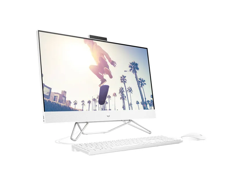 [TE-HP AIO TPCQ087 i5] HP 27-cb1126nh AIO Desktop Computer Bundle, Intel Core i5-1235U, 27" FHD Micro-edge IPS Display, 16GB DDR4 RAM, 512GB SSD, Intel Iris Xᵉ Graphics, HP 225 Wired Keyboard & Mouse, FreeDOS, Starry White