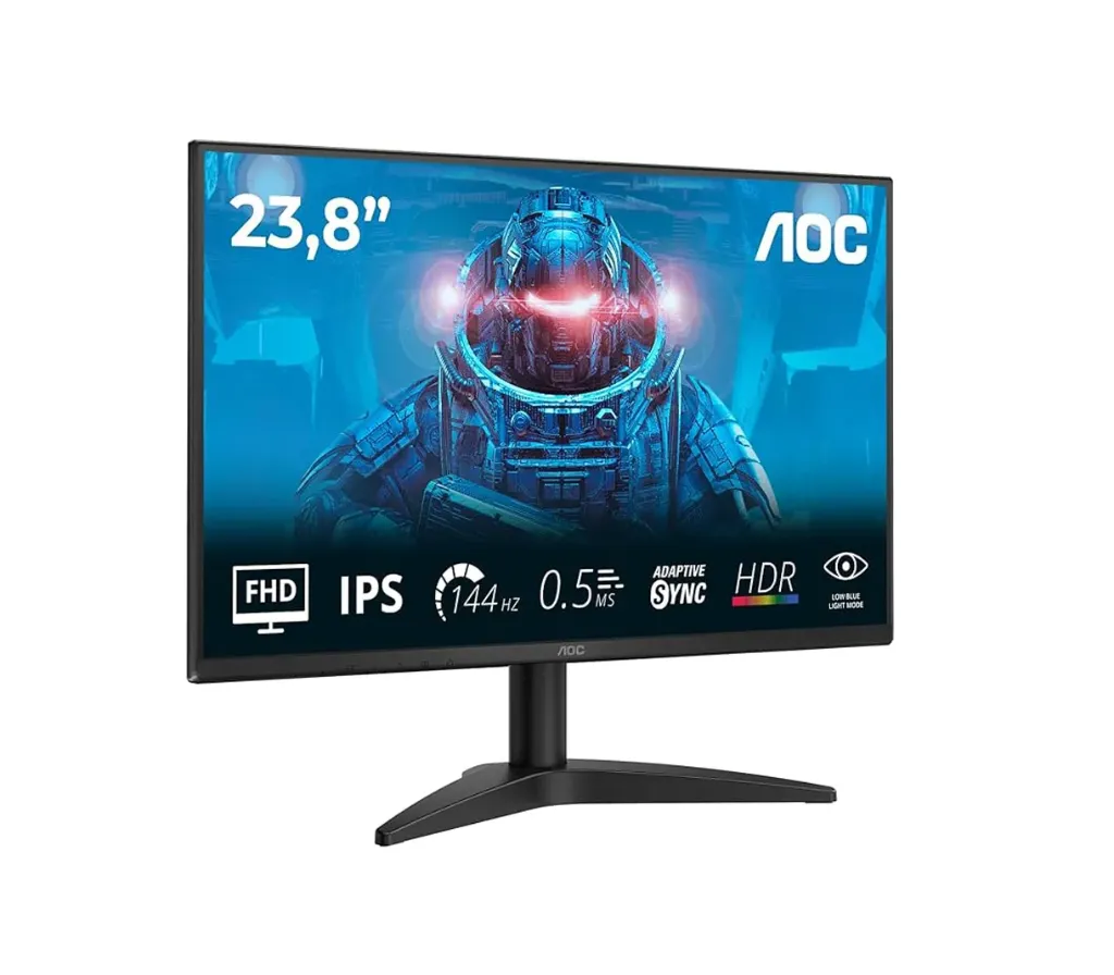AOC 24B36X 24 Inch FHD Gaming Monitor, 144Hz, IPS, 0.5ms MPRT, Adaptive Sync, HDR10, Black