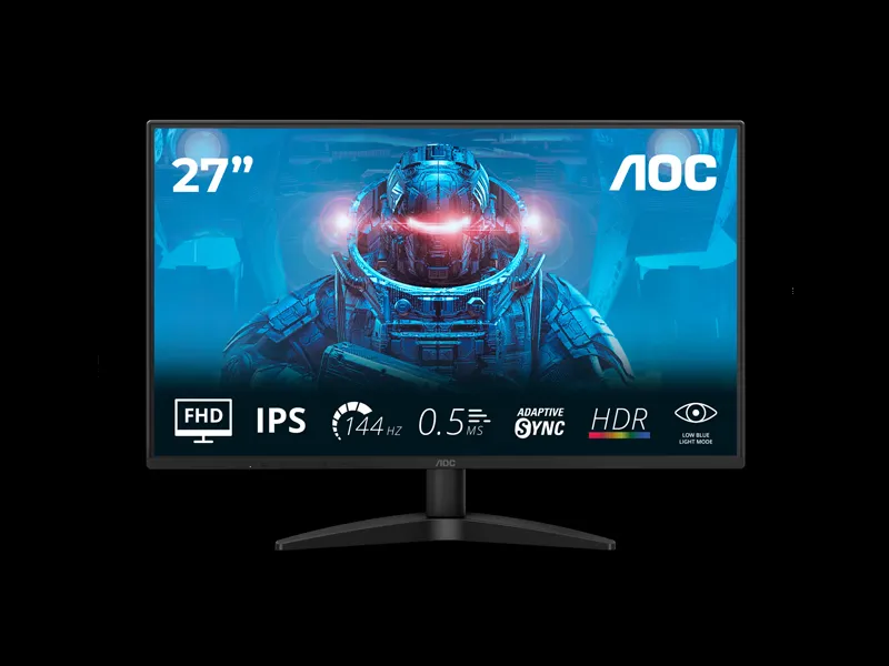 AOC 27B36X 27 Inch (68.6 cm) FHD IPS 144Hz Gaming Monitor with Adaptive Sync, HDR10, 0.5ms MPRT (Black)