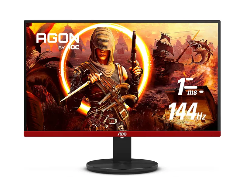 AOC G2490VX 24" Frameless Gaming Monitor FHD 1920x1080 1ms 144Hz FreeSync Premium, 126% sRGB / 93% DCI-P3, RE-SPAWNED 3Yr Zero Dead Pixels, Black