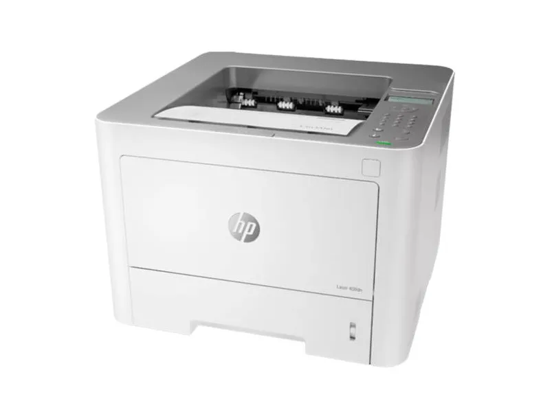 HP 408DN LaserJet Monochrome Printer 7UQ75A, 40ppm Print Speed, 1200 DPI, Gigabit Ethernet & USB 2.0, 150 Sheets Capacity, White