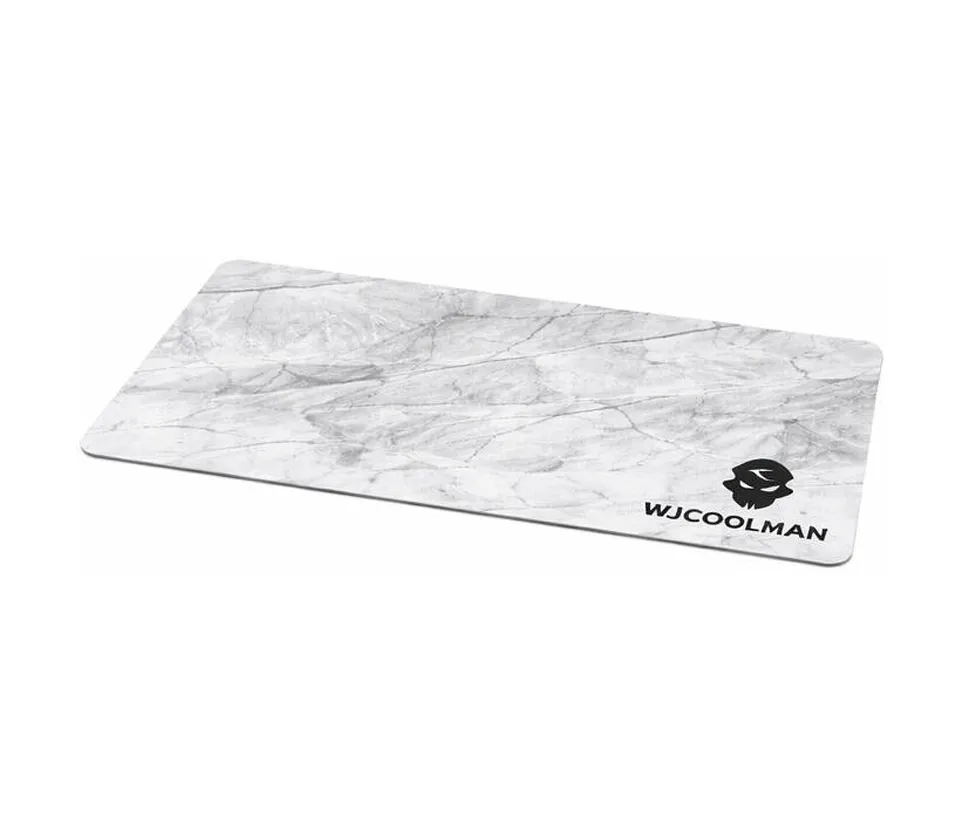 [PAD-055 WHT] WJCOOLMAN 3XL Gaming Mouse Pad Grey Marble, 1200×600mm Extended Desk Mat with Anti-Slip Rubber Base, Waterproof Coating, 5mm Thick, Stitched Edges (3XL-GRYMRBL)
