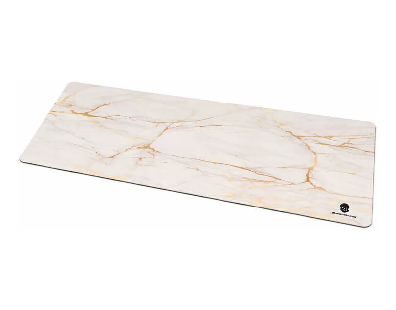 [PAD-055 GLD] WJCOOLMAN 3XL Gaming Mouse Pad 1200x600mm | 5mm Thick Extended Desk Mat | Anti-Slip Rubber Base | Waterproof Coating | Golden Marble | 3XL-GLDNMRBL