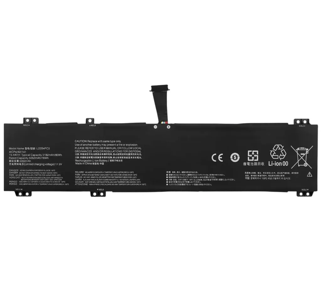 Replacement Laptop Battery L22B4PC0 (15.44V 80Wh 5182mAh / 5052mAh) Compatible with Legion Pro 5 16IRX8 16ARX8, Legion Pro 7 16IRX8H 16ARX8H, and ThinkBook 16p G4 IRH Series